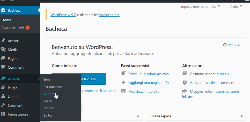Proverbi salentini configurazione plugin WordPress